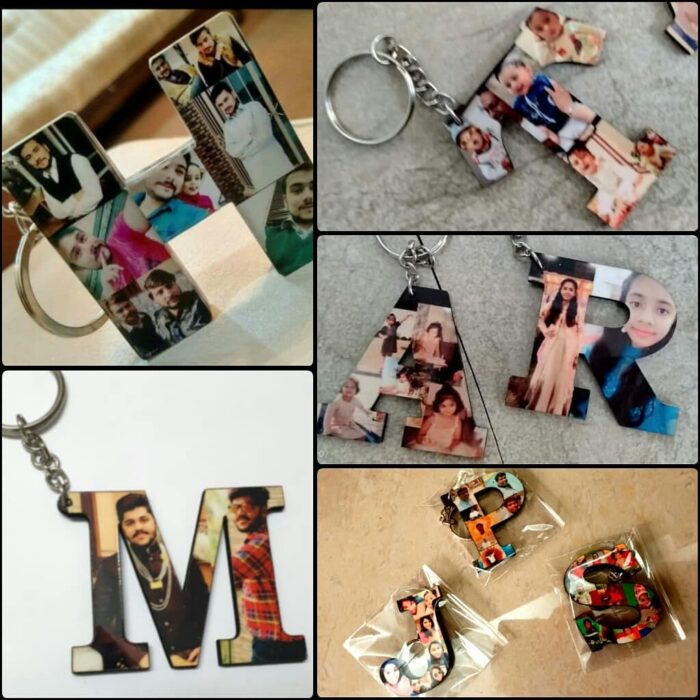 Personalized Alphabet Photo Keychain pack of 3