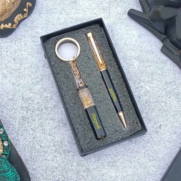 Elegant Personalized Pen and Keychain Gift Set - Image 3