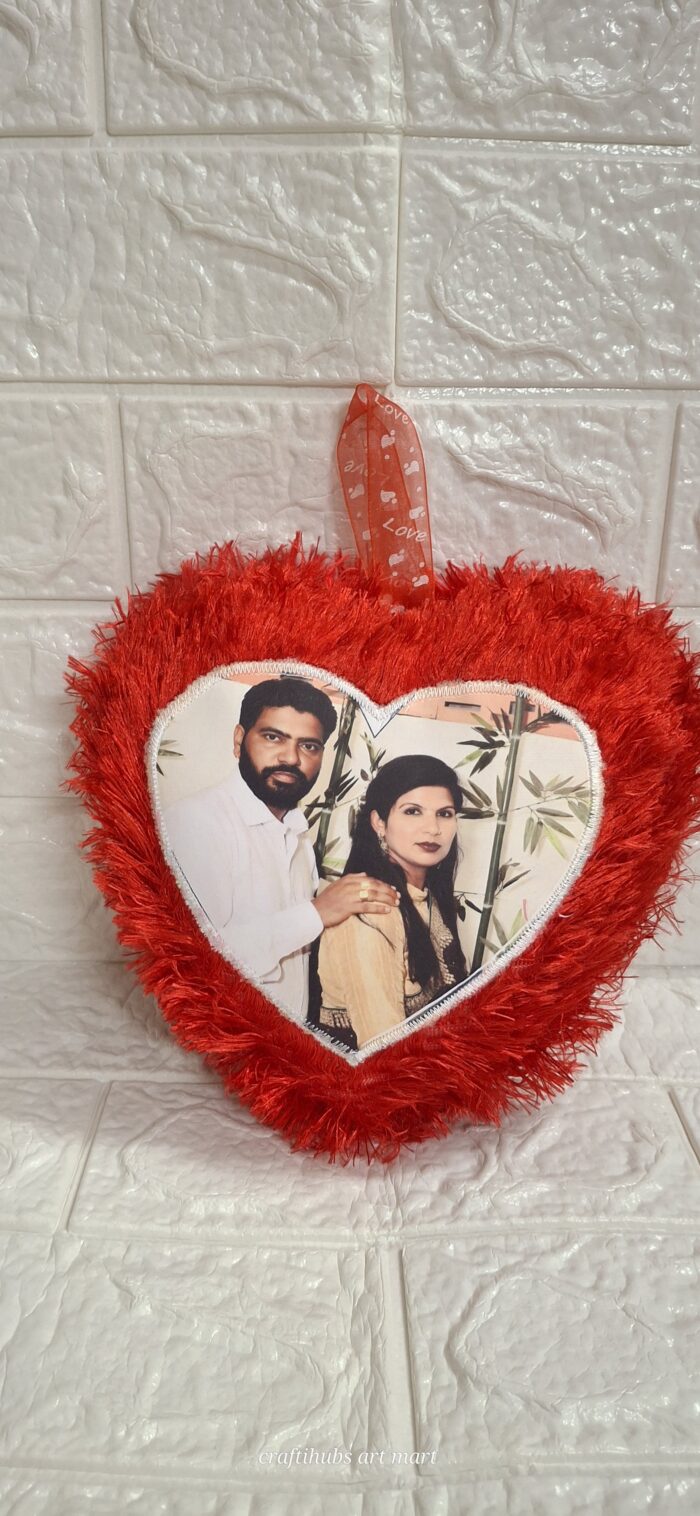 Personalized Sublimation Fur Heart Cushion