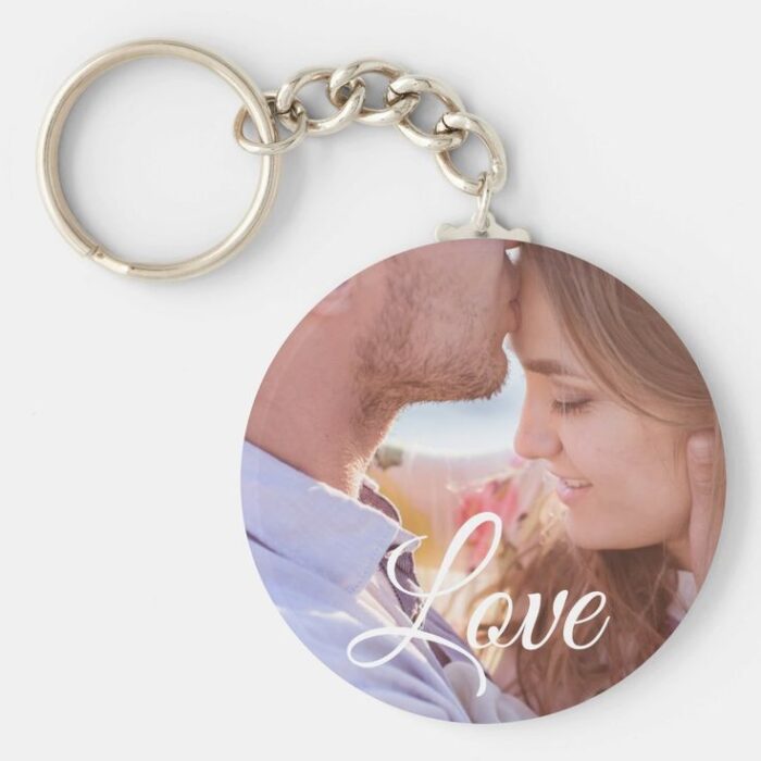 Love Personalized Photo Couple's Keychain pack of 3
