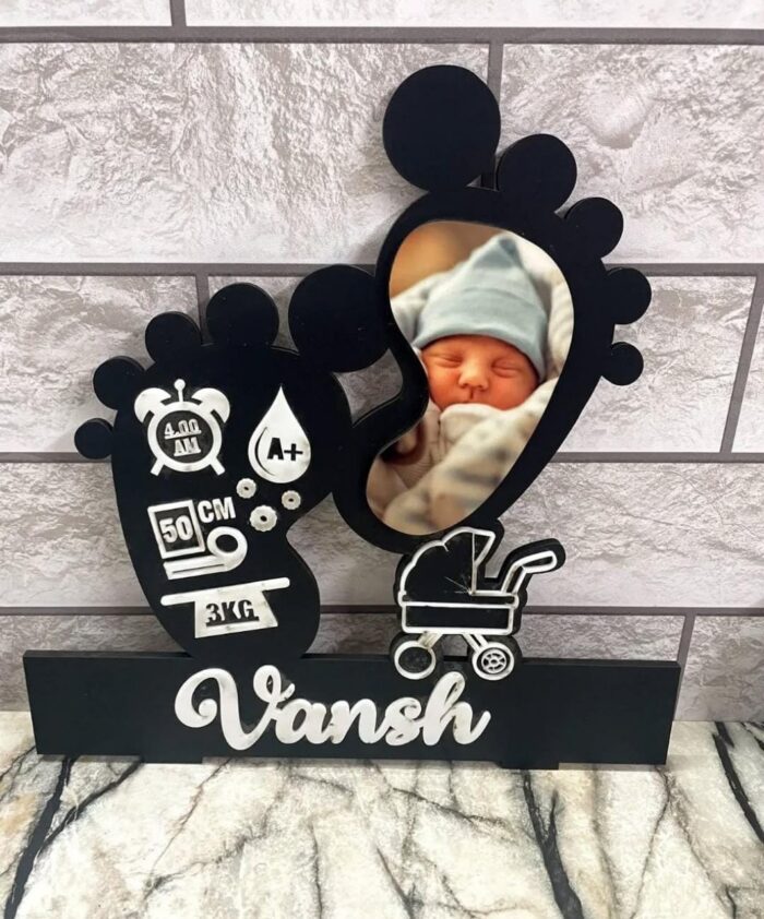 Personalized Baby Birth Stats Photo Frame - Image 3