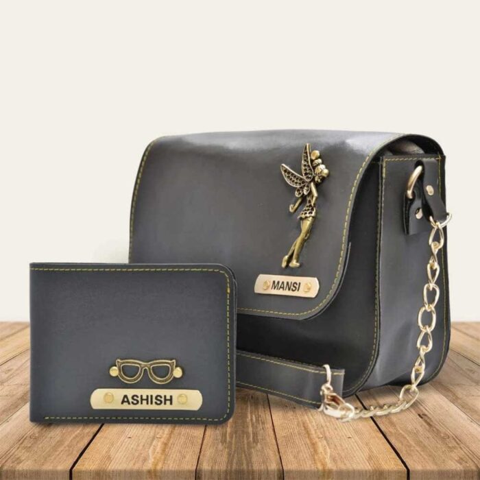 Personalized Wallet & Sling Bag Combo – Couple Set - Image 3