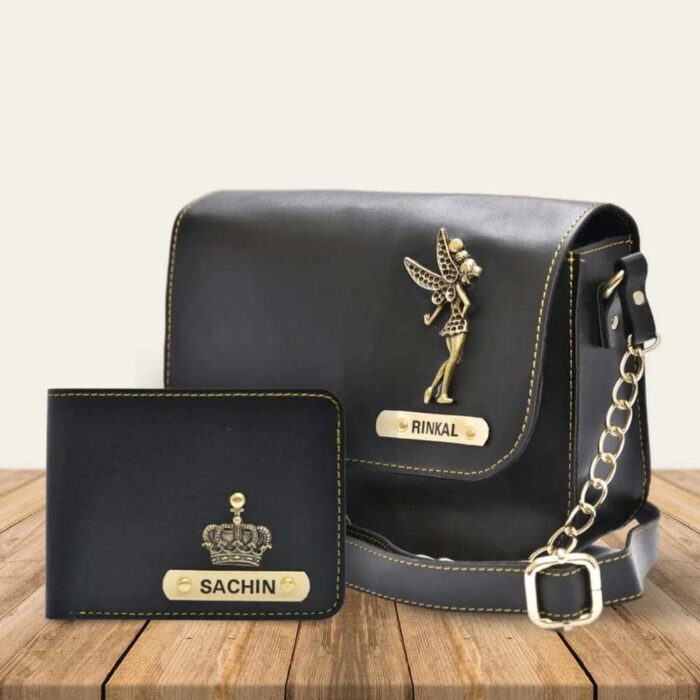 Personalized Wallet & Sling Bag Combo – Couple Set - Image 6
