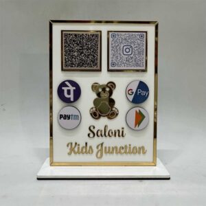Custom QR Code Payment & Social Media Display Stand