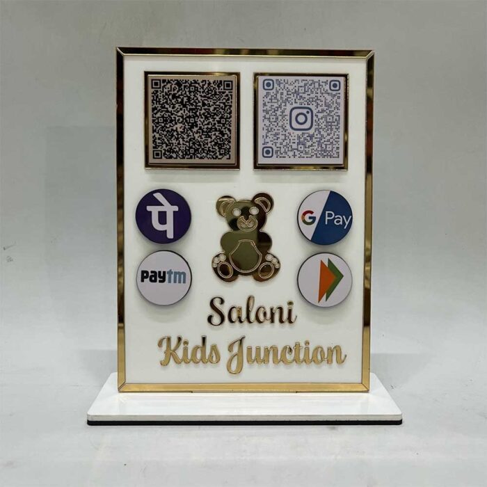 Custom QR Code Payment & Social Media Display Stand