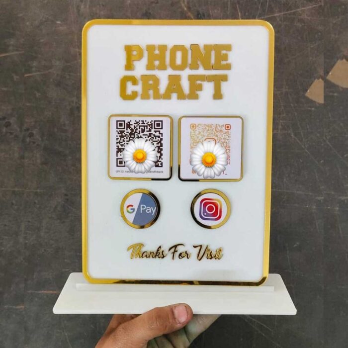 Custom QR Code Payment & Social Media Display Stand - Image 3